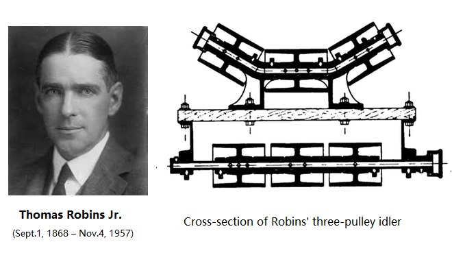 Thomas Robins and his three conveyor idler set drawing